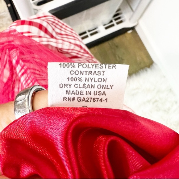 EVA FRANCO ANTHROPOLOGIE RED & WHITE PLAID SLEEVELESS FIT & FLARE DRESS WOMENS 8 - Picture 7 of 7